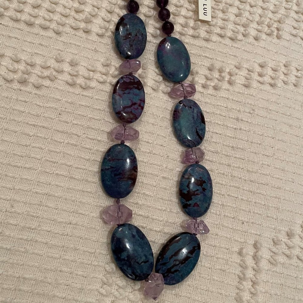 Chan Luu River Jasper and Amethyst Necklace